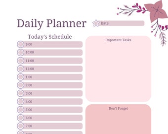 Printable Daily Planner | Schedule, To-Do List (Digital Edition)
