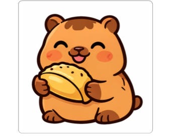 Cute Capybara Eating Dumpling Sticker