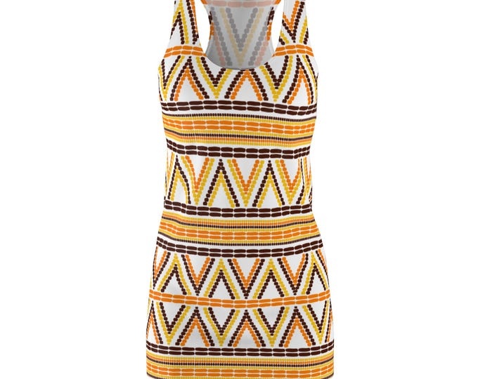 Featured listing image: women's cut & sew racerback dress AOP dresses women dresses summer dresses colorful African dress dresses for her womens clothes short dress