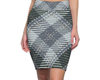 Abstract Pattern Pencil Skirt - Women's Mini Skirt