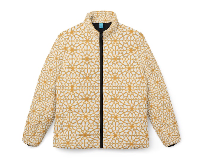 Featured listing image: Geometric Star Print Puffer Jacket | Lightweight Winter Coat