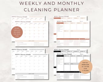 Weekly Cleaning Checklist, Weekly Cleaning Checklist, Printable Cleaning Schedule, Monthly Cleaning Schedule, House Cleaning Template