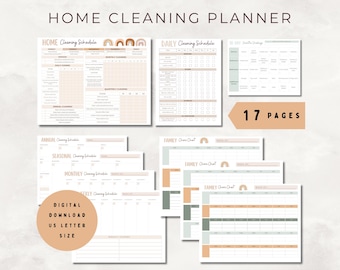 Home Cleaning Schedule, Weekly Cleaning Checklist, Printable Cleaning Schedule, Family Cleaning Chart, House Cleaning Template