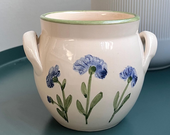Vintage ceramic planter pot, Hand-painted, Made in Sweden by Gabriel Keramik