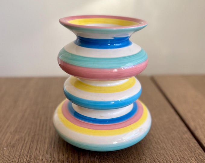 Vintage colourful hand-painted vase from Eightmood, Swedish design, Scandinavian Design
