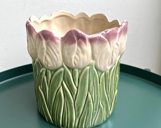 Ceramic tulip vase, planter pot, Scandinavian design
