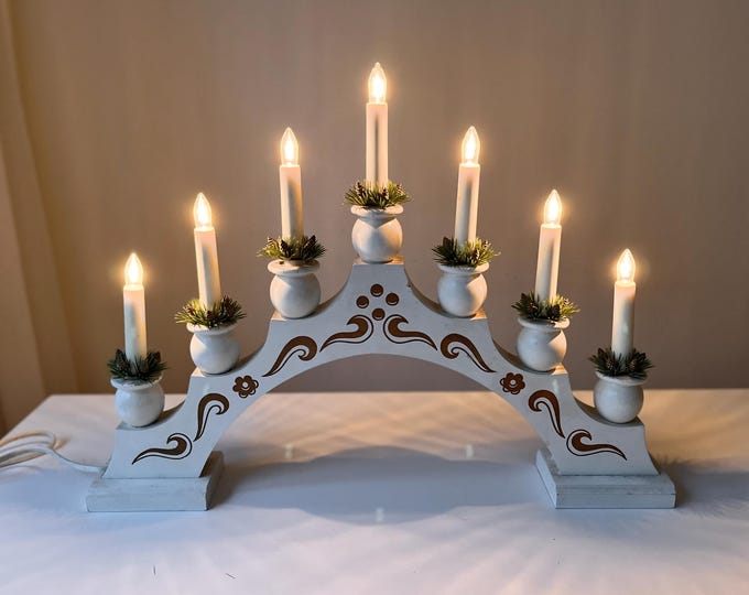 Electric Advent Candelabra, Traditional, Wood, Swedish design