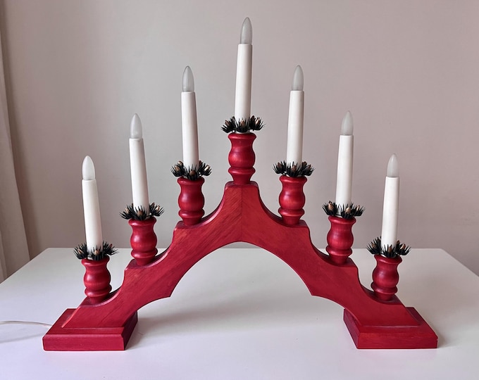 Electric Advent Candelabra, Traditional, Wood, Swedish design