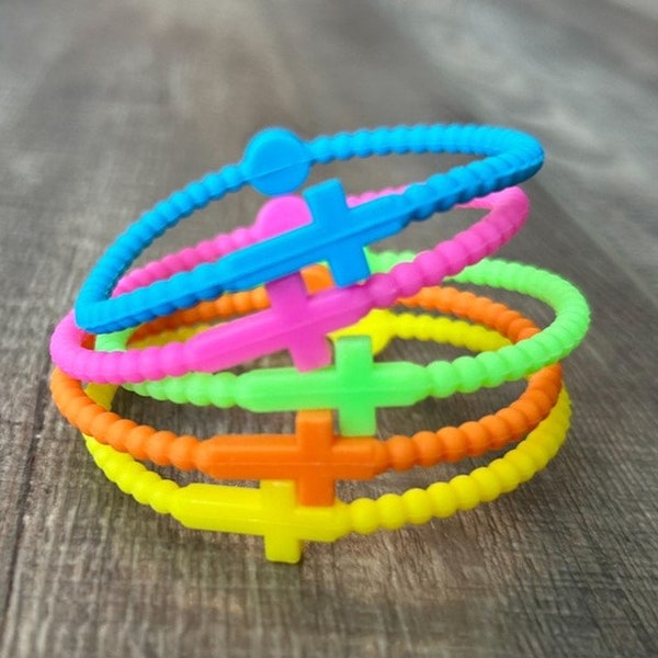 Silicone Cross Bracelet Set of 5