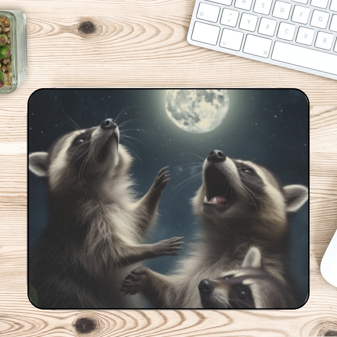 Raccoon Mouse Pad, 3 Raccoons Retro, Funny Raccoon, Vintage Raccoon ...
