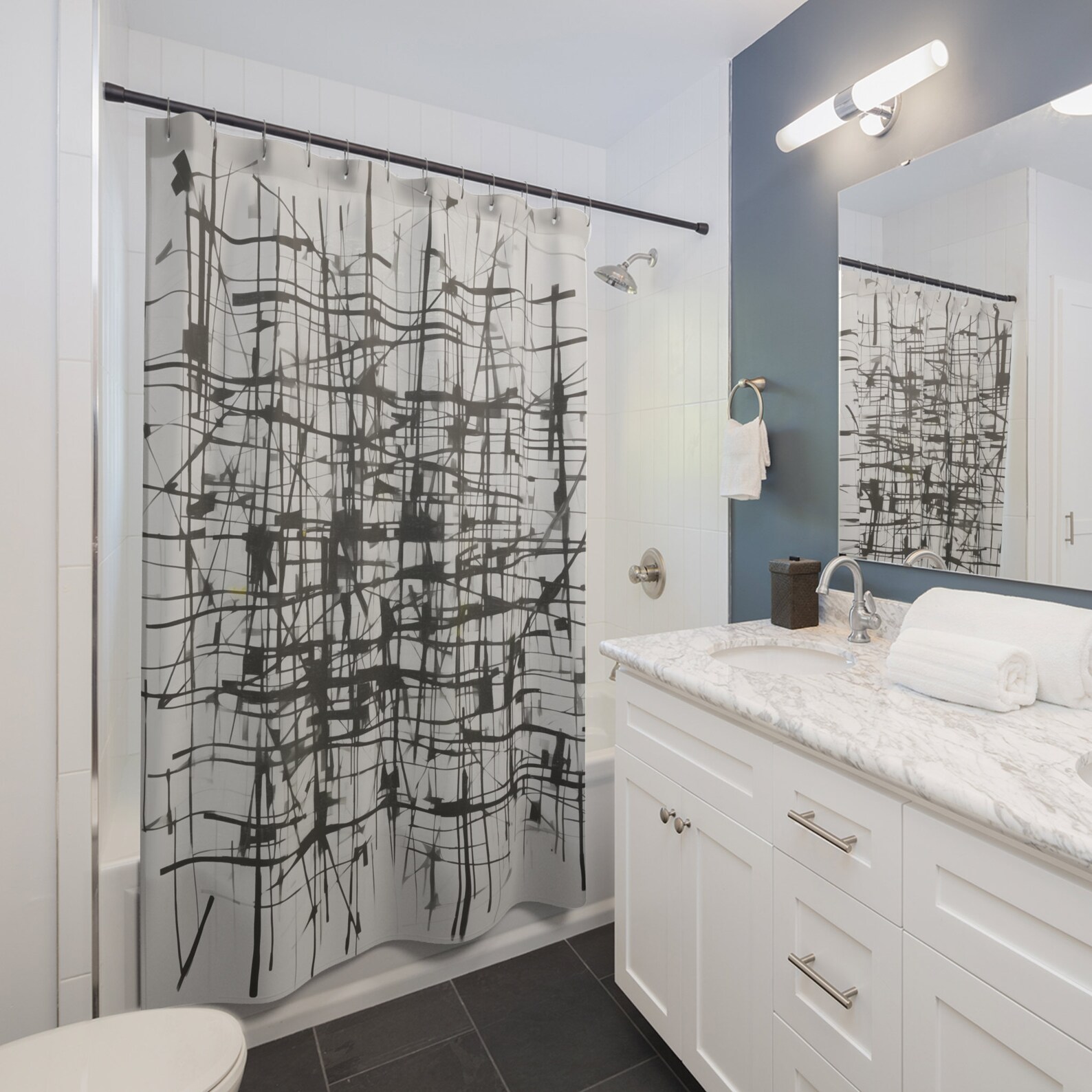 Midcentury Modern Shower Curtain, Aesthetic Shower Curtain, Shower