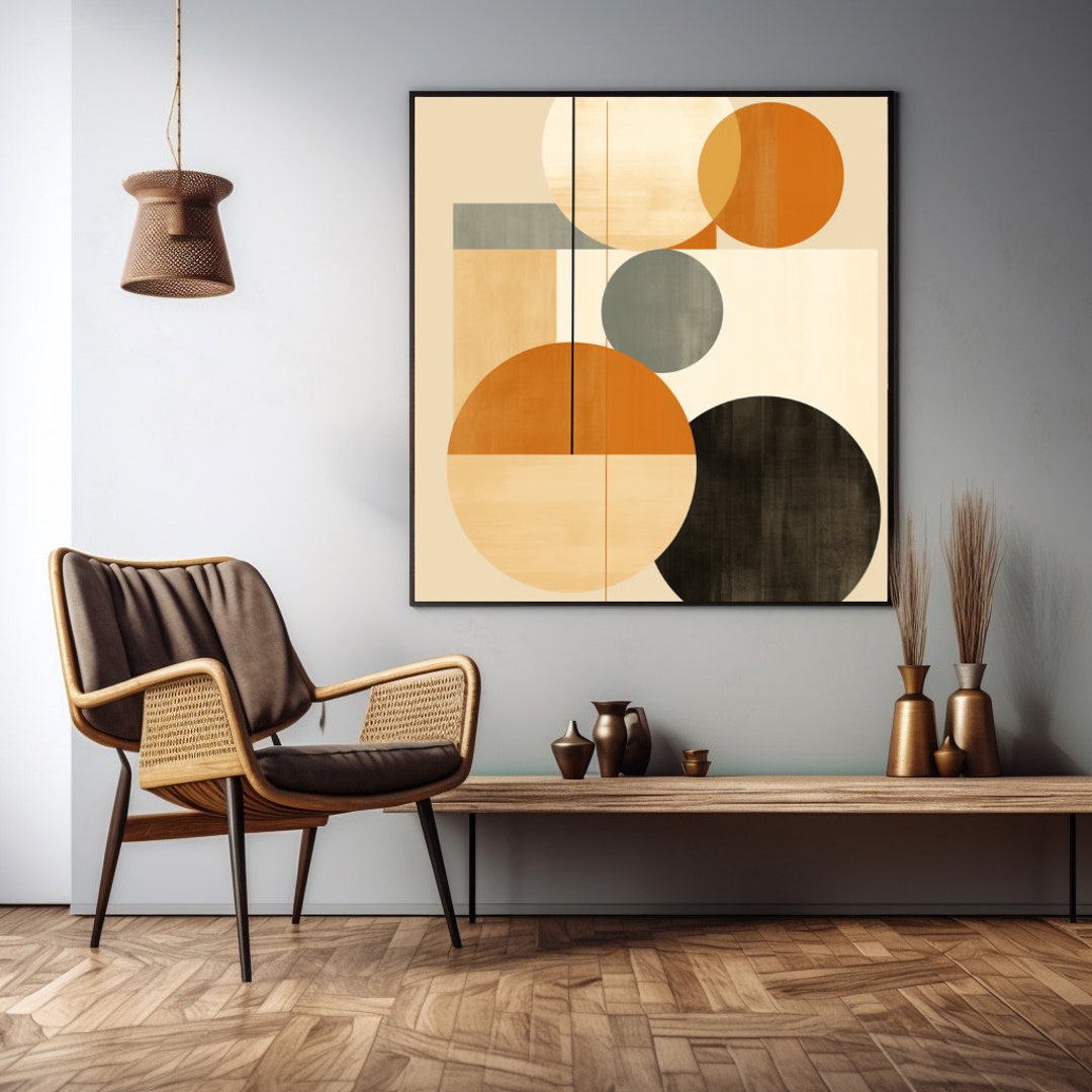 Mid Century Modern Digital Art Print V2 | Earth Tones | Abstract ...