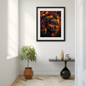 Ancient Wisdom V1: Captivating Digital Art Print Celebrating the Beauty of African Tribal Art