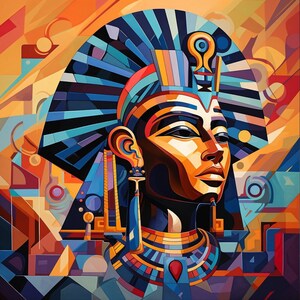 Ancient Egyptian King Abstract Artwork