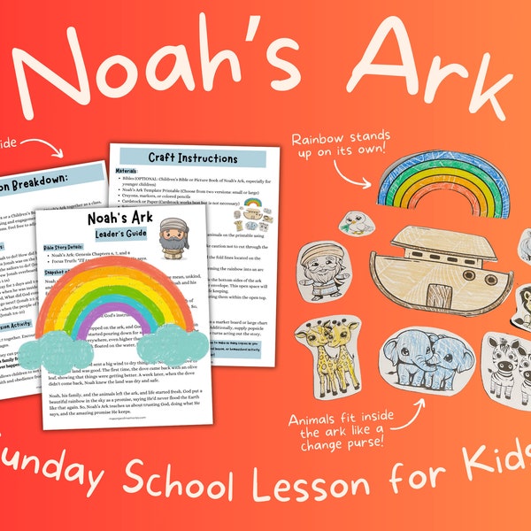 Noahs Ark Lesson, Bible Story Craft, Noah's Ark Coloring Craft, Sunday School Lesson, Noah's Ark Activity, Bible Lesson, Children's Church