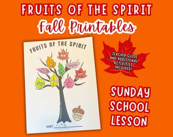 Sunday School Bible Lesson, Fall Activities, Fruits of the Spirit, Fall Leaves Craft, Bible Crafts, Galatians 5 22, Fall Bundle, Church Fun