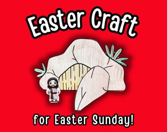 Easter Resurrection Craft Printable, Christian Empty Tomb Bible Activity, Sunday School Kids Easter Craft PDF, He Is Risen Coloring 3D Craft