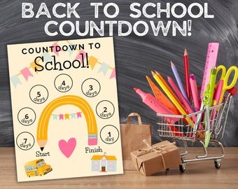 Back to School, Countdown, Students, Motivation, Graphic Organizer, Day Tracker for Kids, School Year