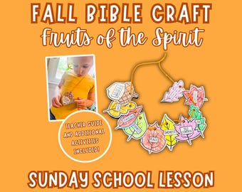 Fruits of the Spirit Fall Craft Printable, Sunday School Bible Lesson & Autumn Activity, Galatians 5:22-23 Kids Craft, Christian Fall Lesson