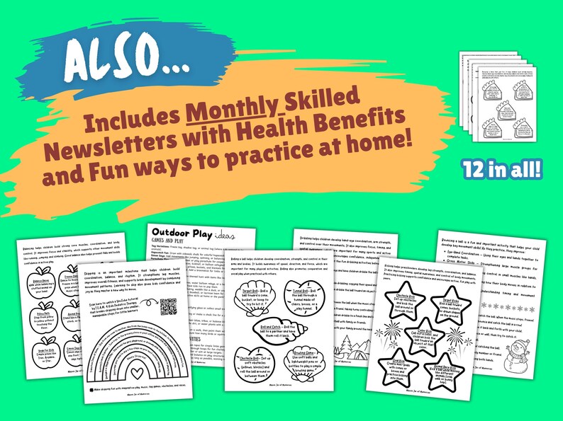 Motor Skills Worksheet that can be used as a fitness tracker for kids. Great for toddlers, preschool, kindergarten, or as an activity to use with physical therapy with children. These PE printables are a great way to unite children, parents, and teachers at school to work towards healthy movement habits for kids. Each seasonal dot marker coloring page fitness challenge also includes a newletter with PE skill health benefits and fun and easy ways to practice the PE standard at home. PE teachers!