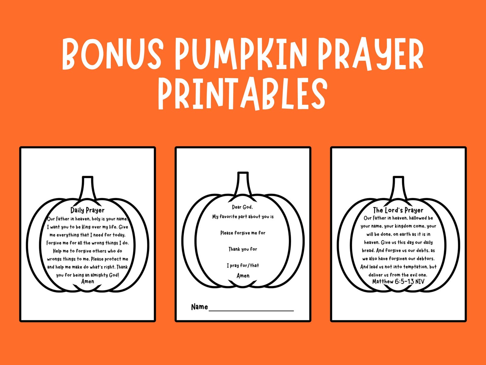 ACTS Prayer Model Pumpkin Craft Printable | Fall Sunday School Bible ...