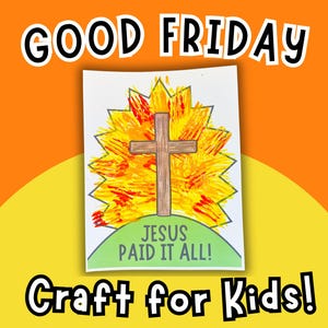 Good Friday, Easter Bible Lesson, Holy Week Activity, Jesus Died for Our Sins, It is Finished, Fork Painting Craft, Childrens Church