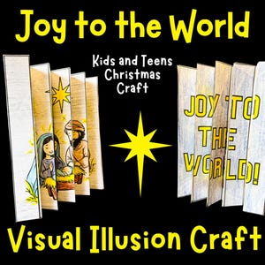 Joy to the World, 3D-Weihnachtsbasteln für Kinder, Krippenmalseite, Agamograph Craft, Geburt von Jesus-Aktivitäten für die Sonntagsschule, JOY