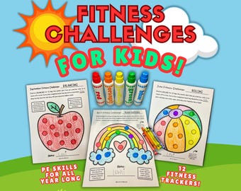 Preschool Fitness Challenge Printable | 12‑Month Gross Motor Activities & Dot Marker Worksheets PDF | Classroom and Home Movement Pack