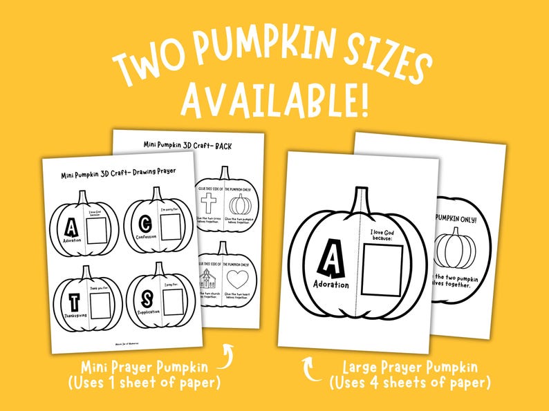 ACTS Prayer Model Pumpkin Craft Printable | Fall Sunday School Bible ...