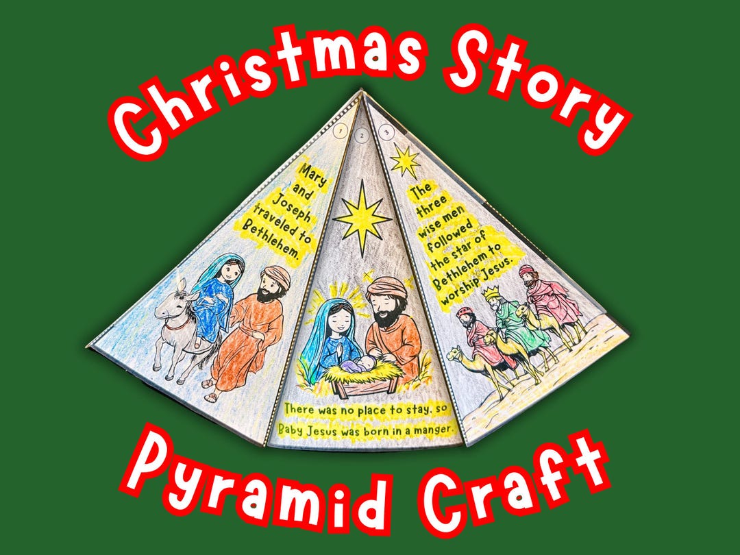 Nativity Story Origami Pyramid Craft Printable | Christmas Bible Lesson ...