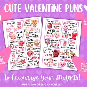 Valentinstagskarten von Lehrern, Valentinstagskarten von Schülern, Valentinstagskarten, Valentinstags-Ausdrucke, süße und ermutigende Karten, lustige Wortspiele