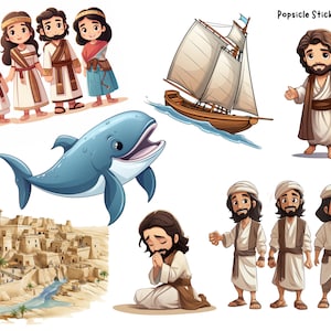 Jonah and the Whale Children's printable puppets for acting out the Bible Story for better understanding.
