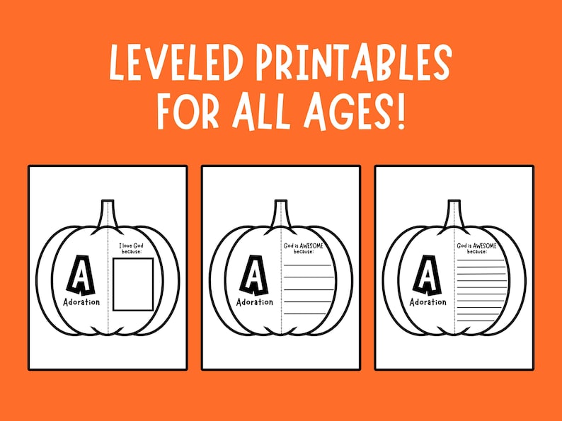 Pumpkin Prayer Journal Craft Printable | ACTS Prayer Model Bible Lesson ...
