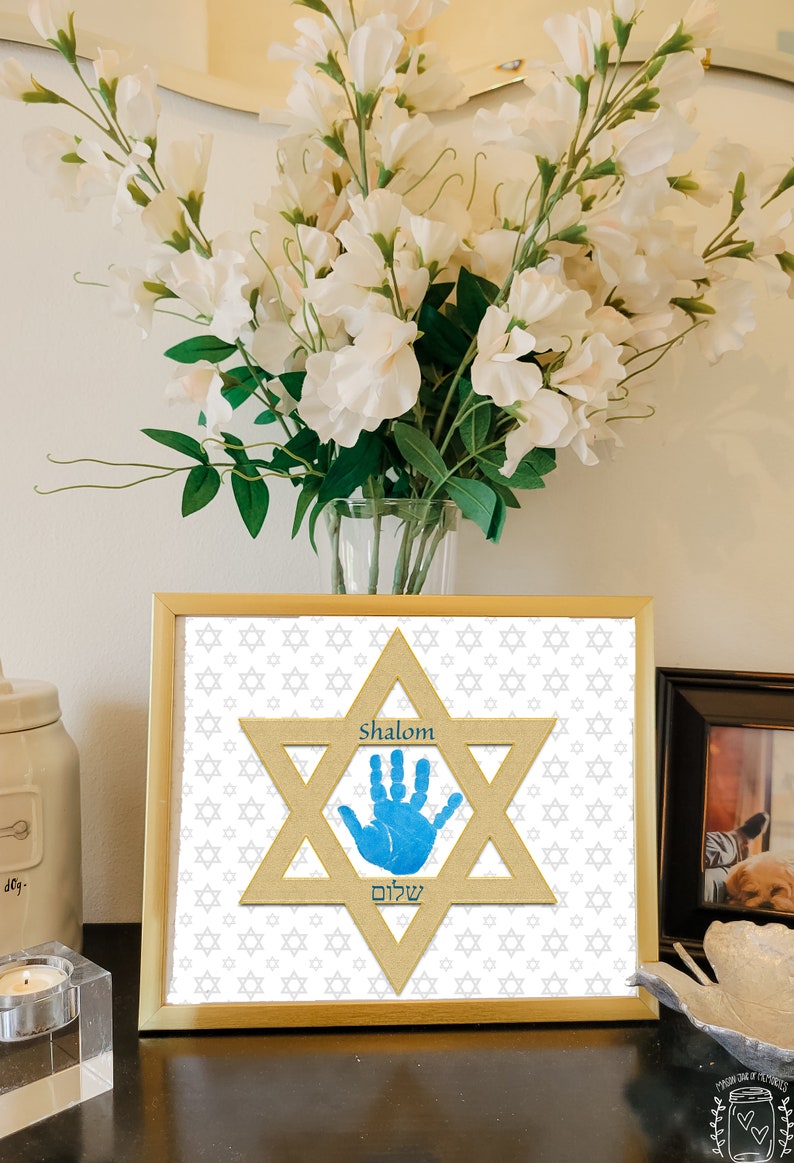 Star of David Handprint Printable Shalom Hebrew Jewish - Etsy