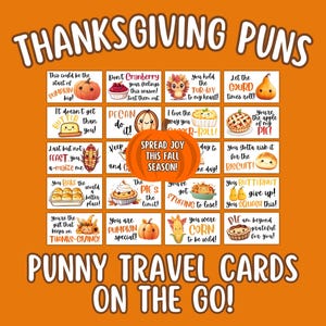 Thanksgiving-Wortspiele, Ermutigungskarten, Lunch Box-Notizen, Friendsgiving-Ideen, Punny-Wortspiele, Wortspielkarten, lustige Ideen für den Arbeitsplatz