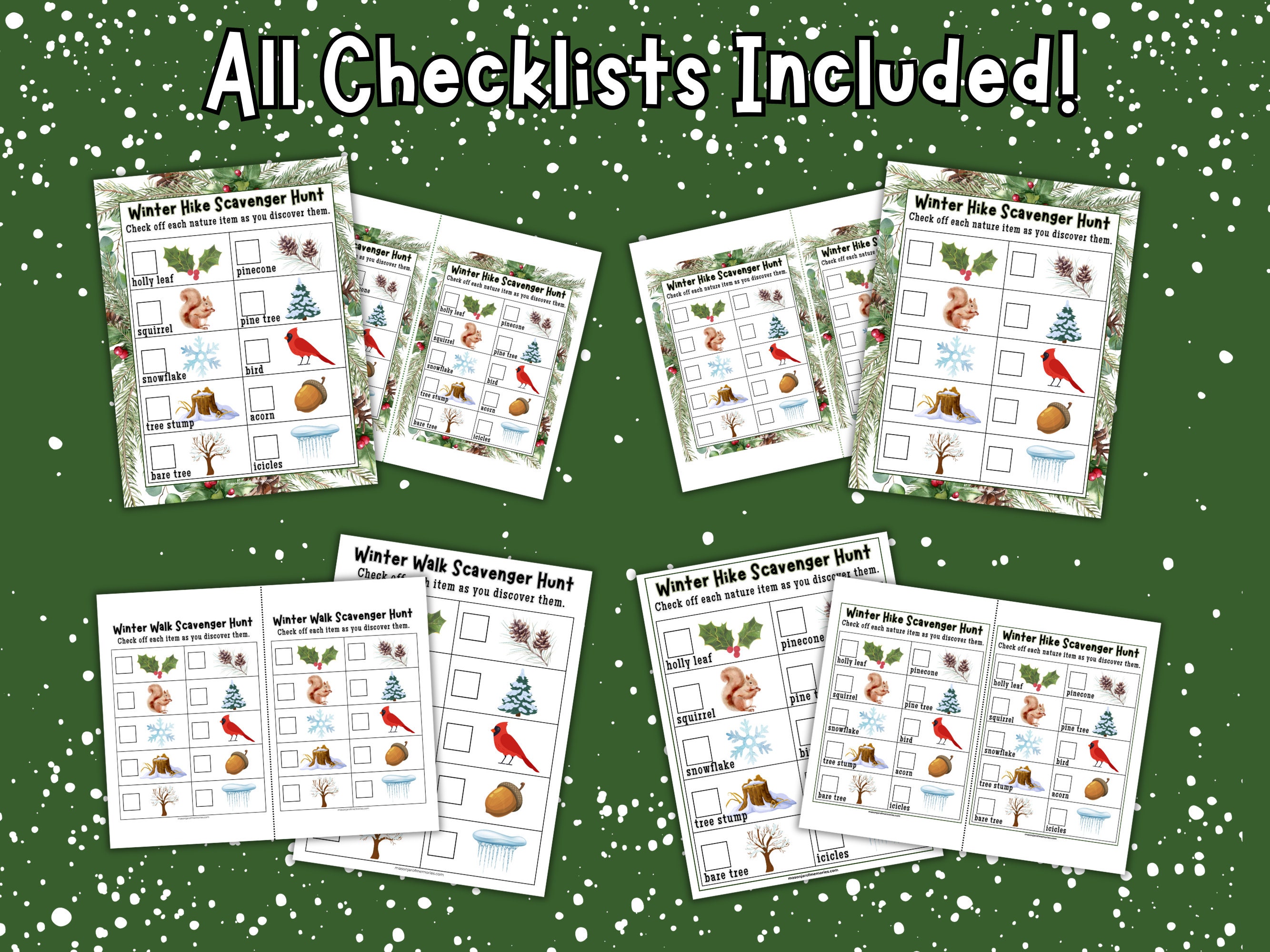 Winter Nature Scavenger Hunt Printable | Kids Outdoor Winter Activity ...