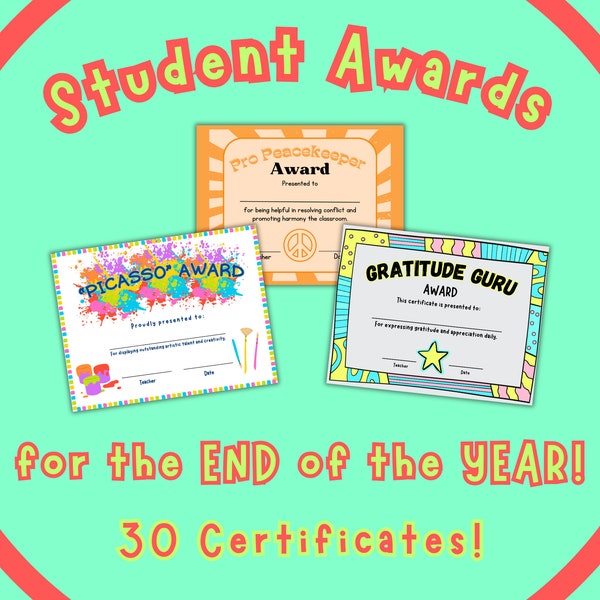 Certificates, Awards, End of Year Awards, Student Awards, Fun Class Award Ideas, End of the Year Party, Student Keepsake, EOY Ideas, Teacher