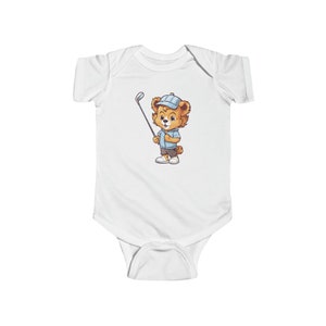 Baby Lion Golfer - Golf Baby Onesie Bodysuit - Father's Day Gift