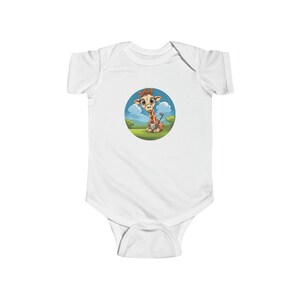 Baby Giraffe Golfer - Golf Baby Onesie Bodysuit - Father's Day Gift
