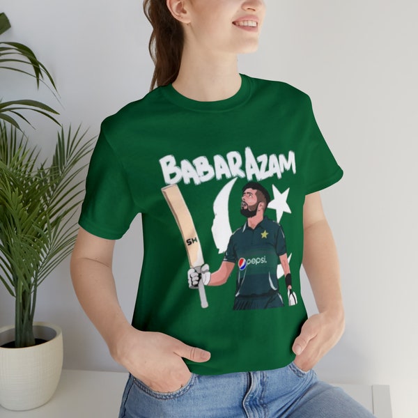 Babar Azam Pakistan Crciket Jersey Short Sleeve TeePersonalized  Cricket shirt PSL pakistan team Babar Shirt