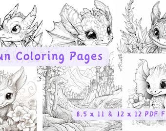 200 Fairytale Coloring Pages: Dragons, Unicorns, Trolls (PDF)