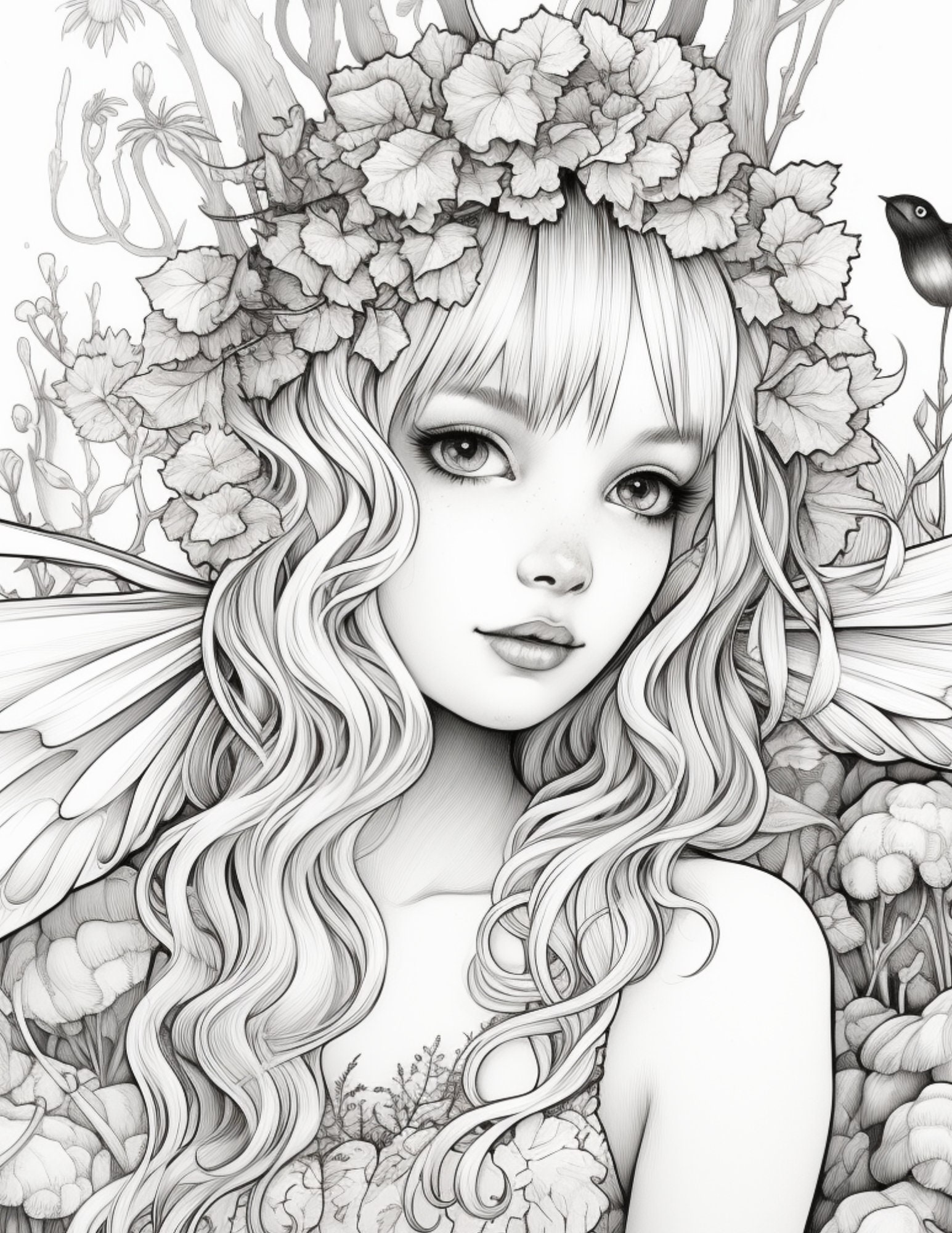 75 Magical Fairy Coloring Pages 8.5 X 11 .png and PDF Embark on a