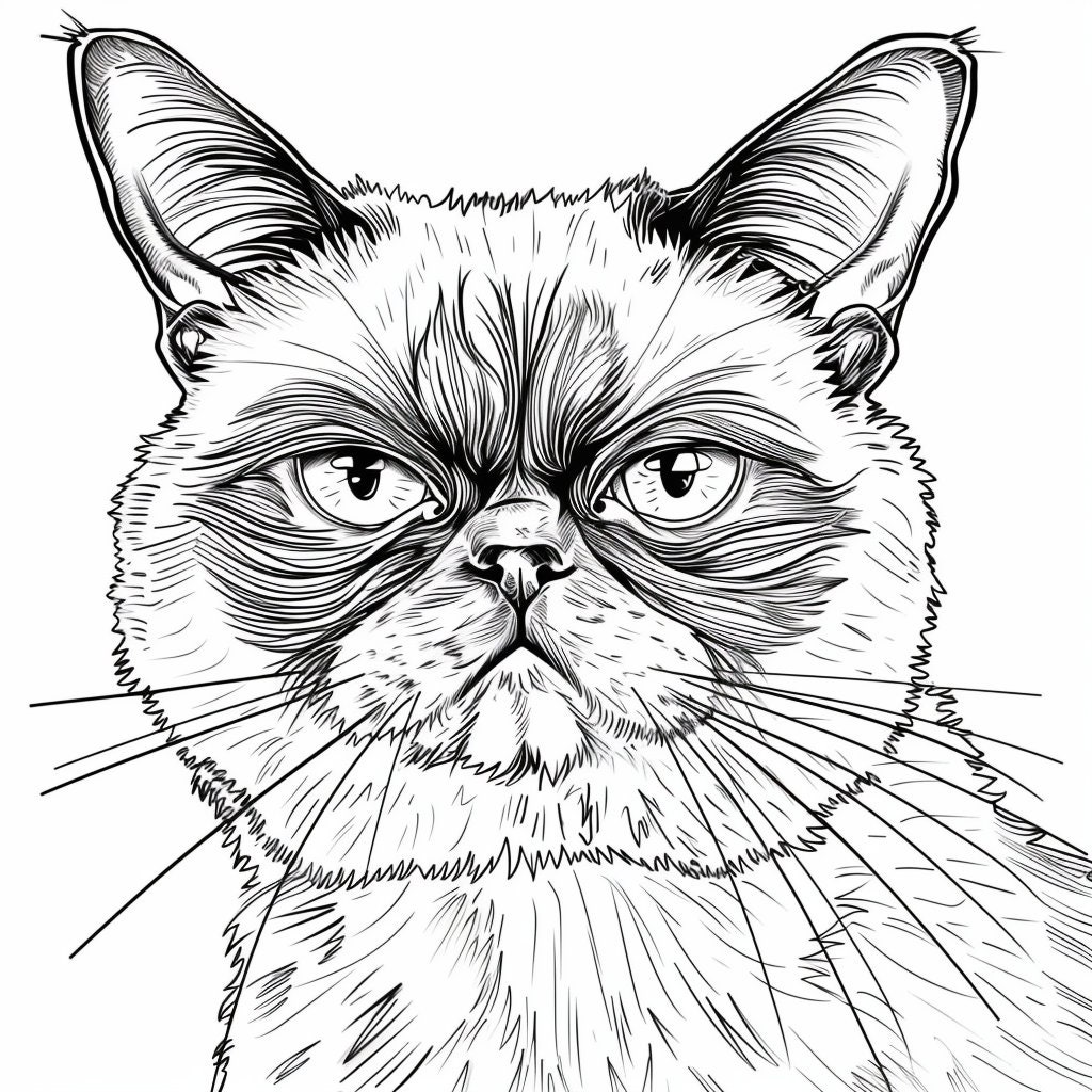 Grumpy Cat Coloring Pages Set 63 Designs Printable PDF Instant Download ...
