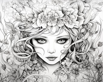 ハロウィンぬり絵 - コンセプチュアルアート - デジタルダウンロード - 5つのユニークな画像