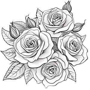 Roses coloring page