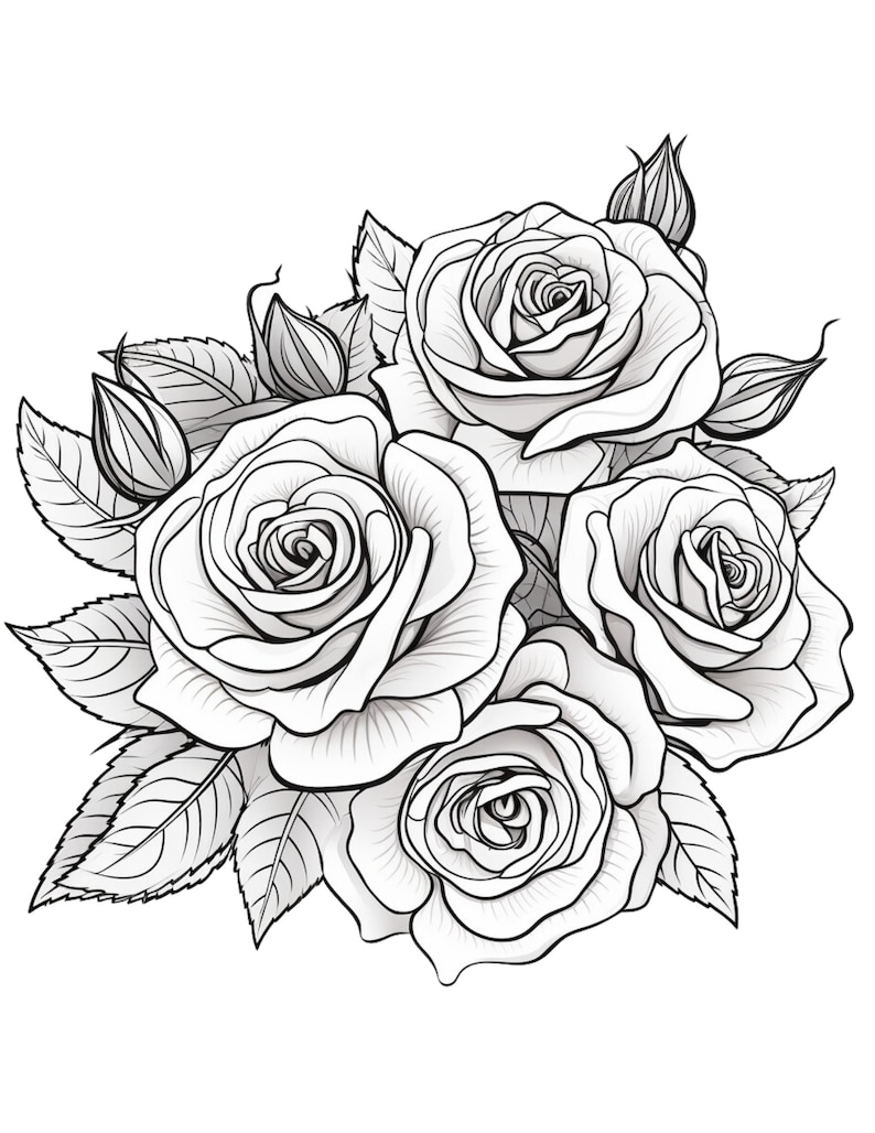 Roses coloring page