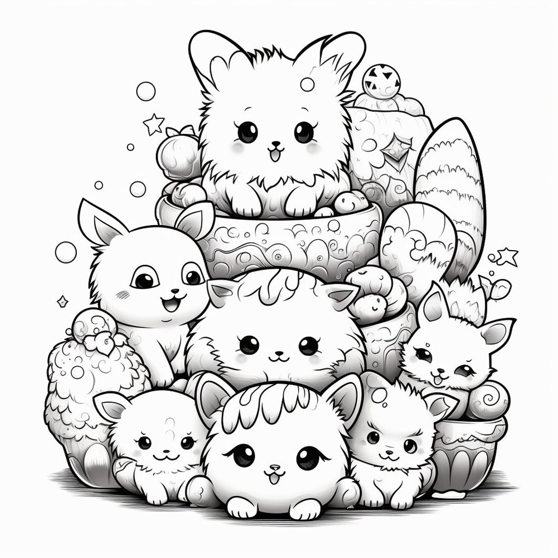 125 Cute Coloring Pages Unleash Your Inner Artist 12 X 12 and 8.5 X 11 ...