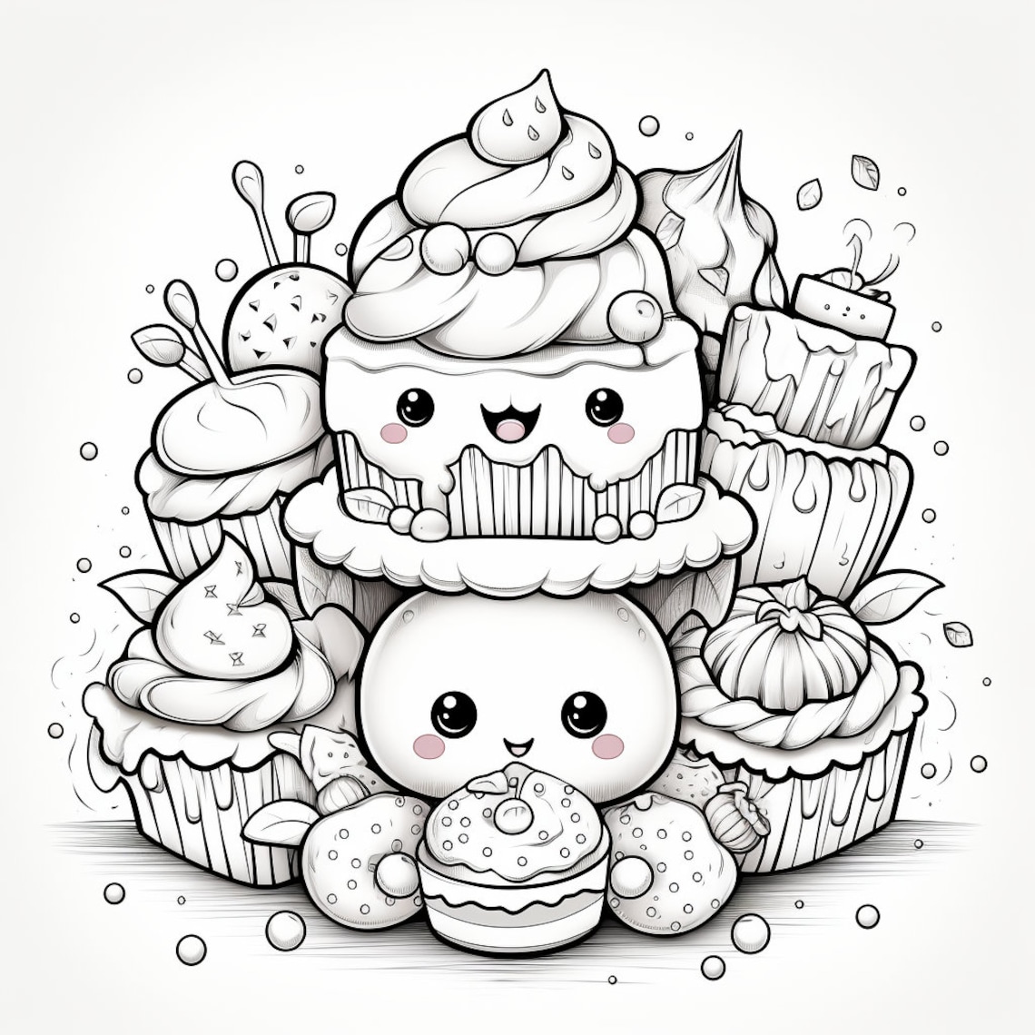 125 Cute Coloring Pages Unleash Your Inner Artist 12 X 12 and 8.5 X 11