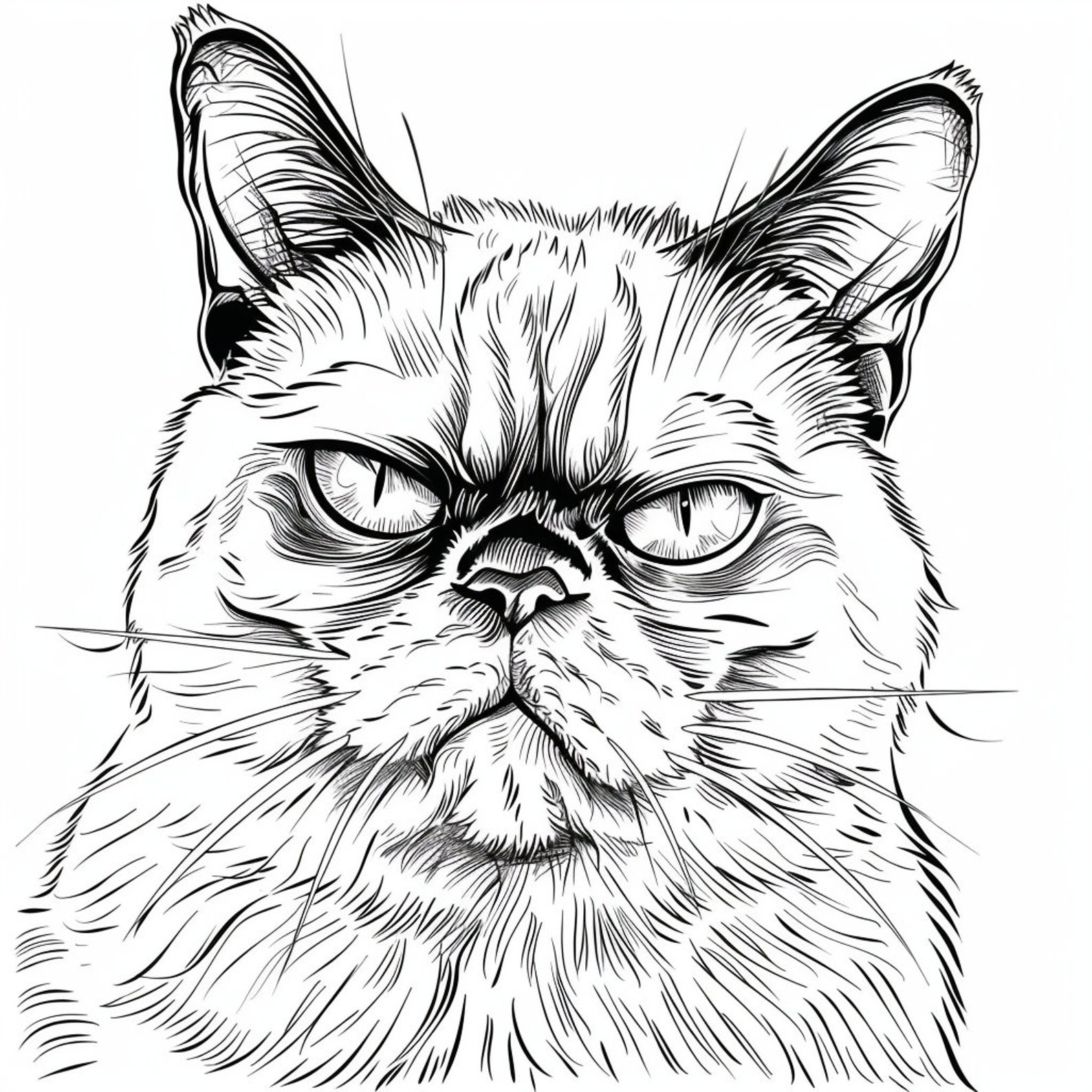 Grumpy Cat Coloring Pages Set 63 Designs Printable PDF Instant Download ...