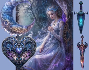 Whimsigoth Junk Journal Pages: Mystical Stickers (Digital Download)